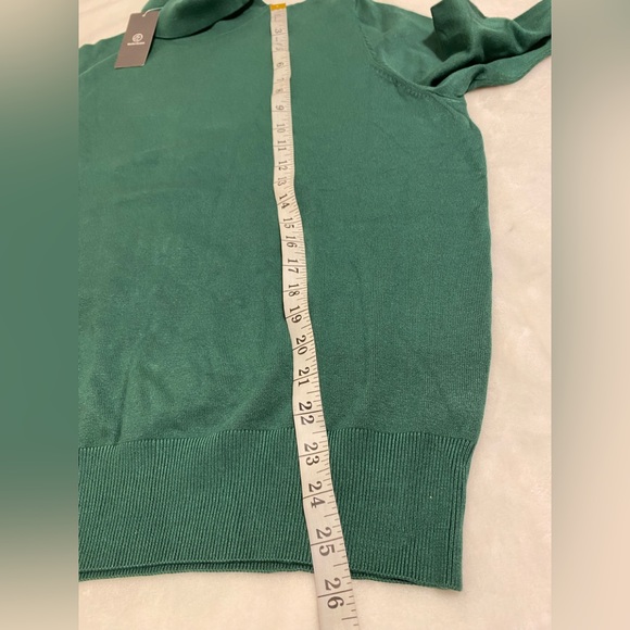 Woolen Bloom Knit Turtleneck Shirt Green - Picture 5 of 7